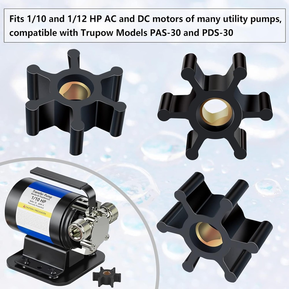 2 Pack Utility Pump Replacement Impeller for Utility Water Transfer Pumps, Water