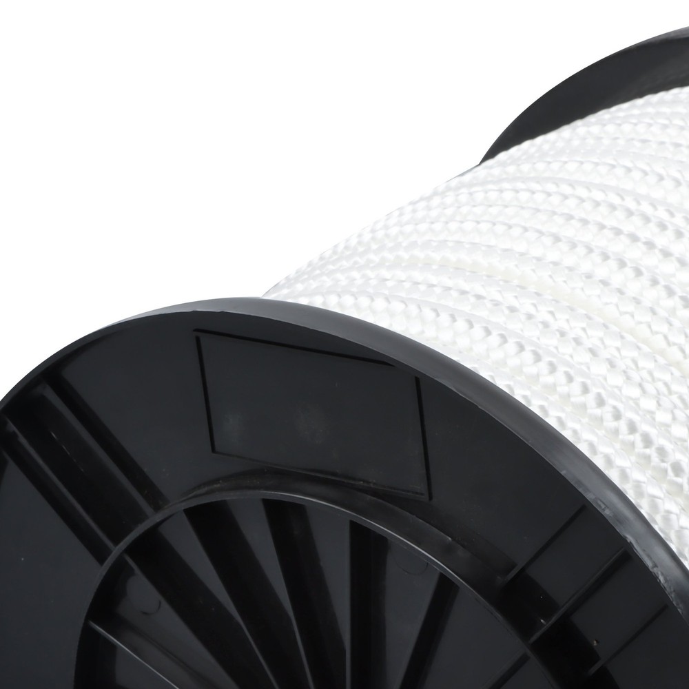 3/8" × 250' Multipurpose White Nylon Rope Sturdy Spool Solid Braid Rope