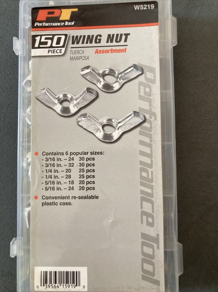 Performance Tool W5219 150pc Wing Nut Assortment