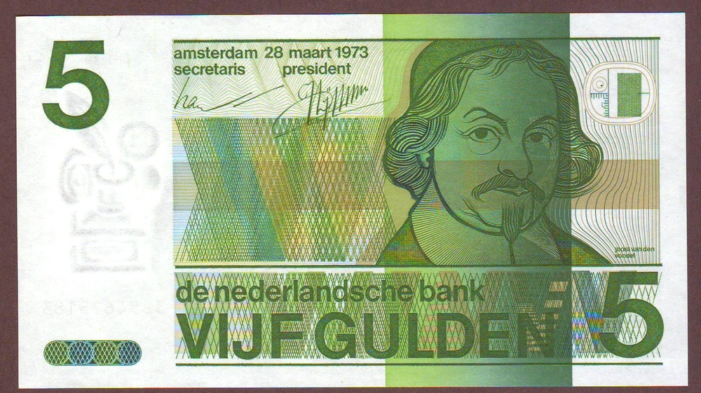 NETHERLANDS  5 Gulden  1973    Gem UNC