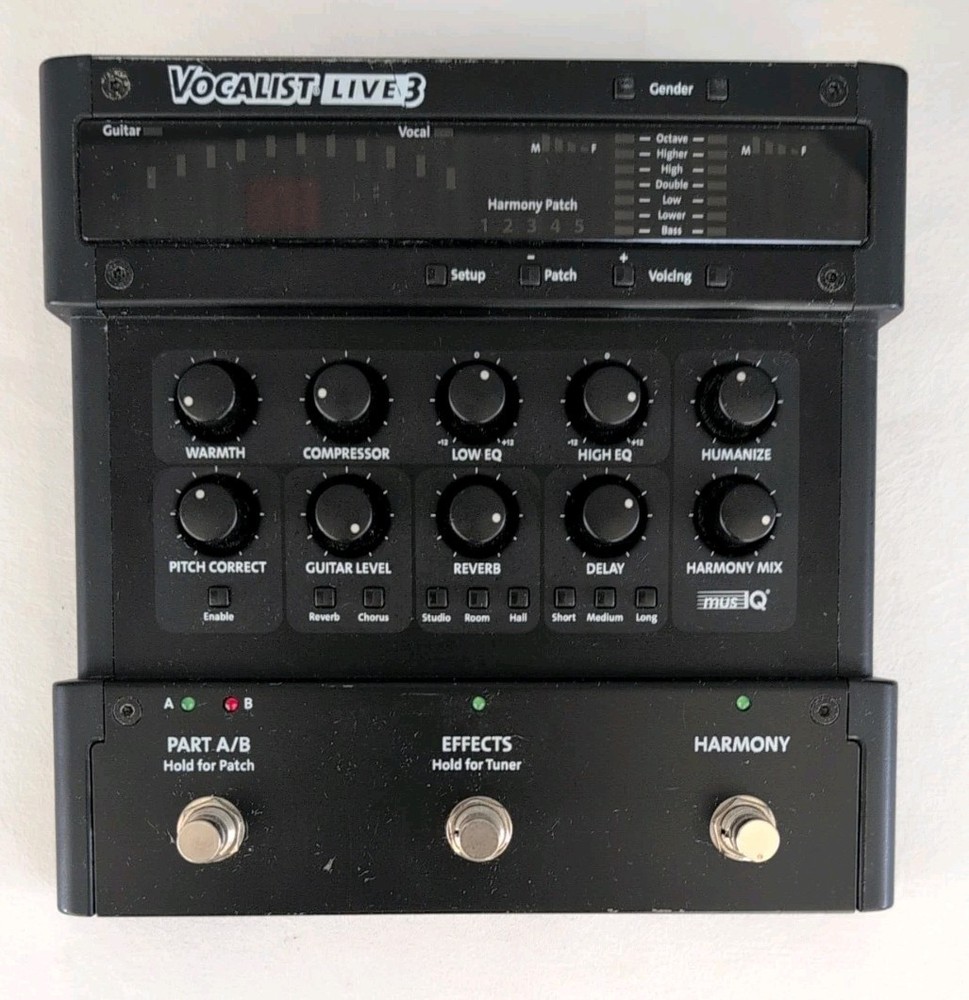 Digitech Vocalist Live 3 Vocal Multi Effects Processor Pedal + Power Supply