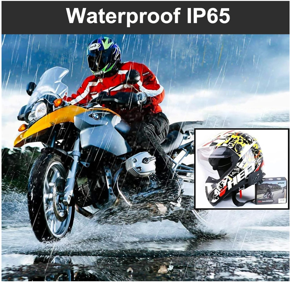 EJEAS Vnetphone V6 Motorcycle Bluetooth Headset, 2 Riders Intercom Bluetooth 5.1