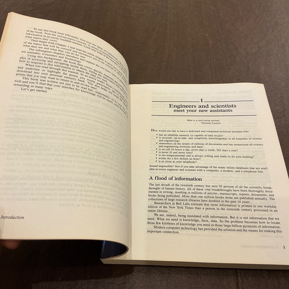 Using Online Scientific Engineering Databases Vintage Computing Textbook 1992