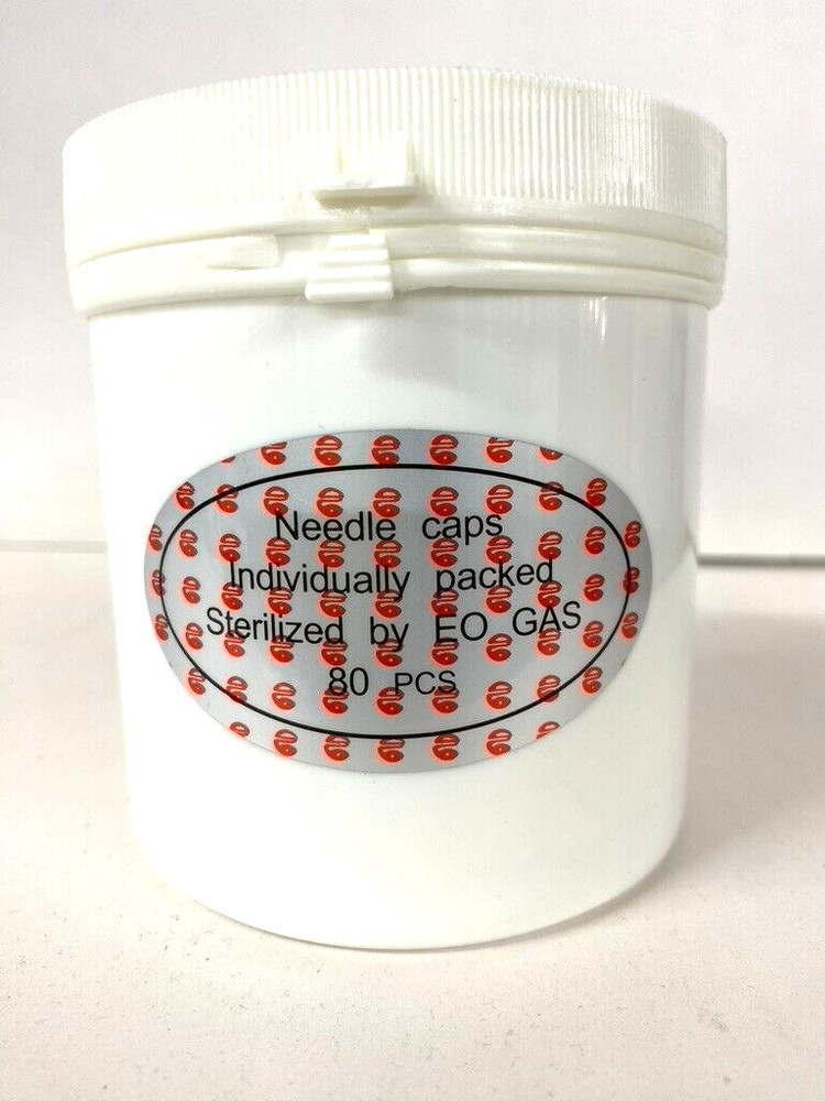 Tatoo needle caps individually packed sterilized by eo Gas 80 pieces