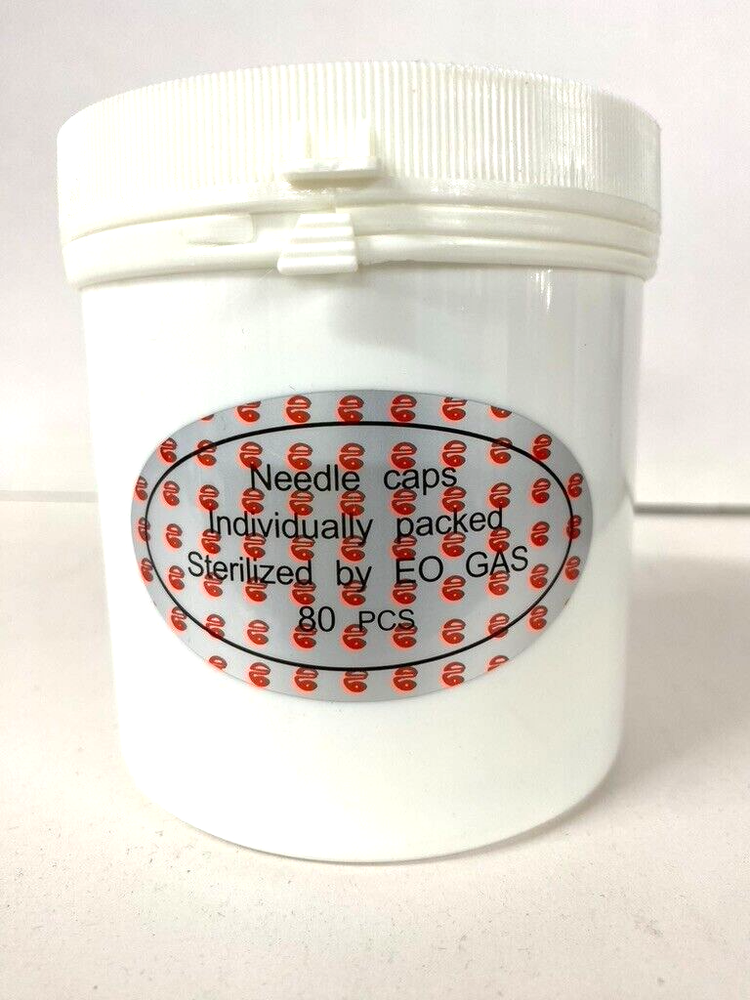 Tatoo needle caps individually packed sterilized by eo Gas 80 pieces