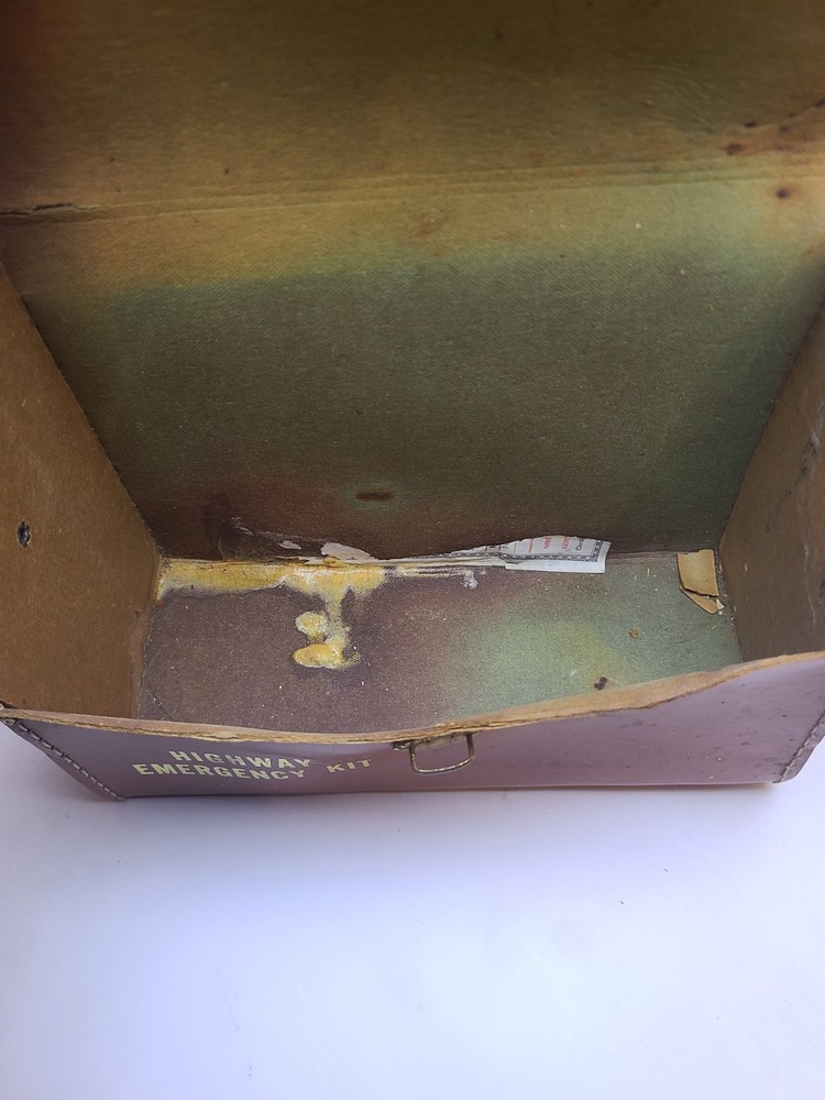 Vintage Highway Emergency Kit W Leather Case & Complete First-Aid kit