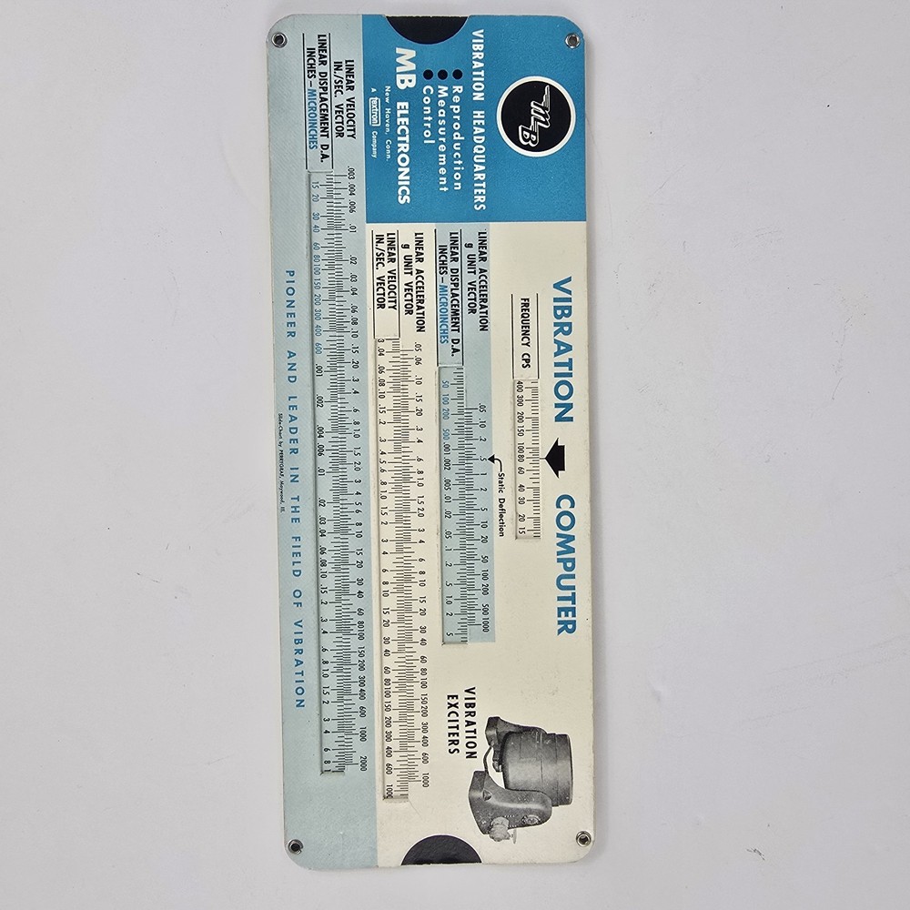 1960 MB Electronics Vibration Computer Slide Rule