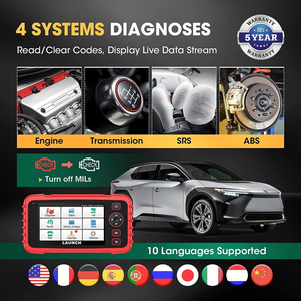 LAUNCH OBD2 Scanner CRP129X Car Diagnostic Tool TPMS/Oil/EPB/SAS/BMS Code Reader
