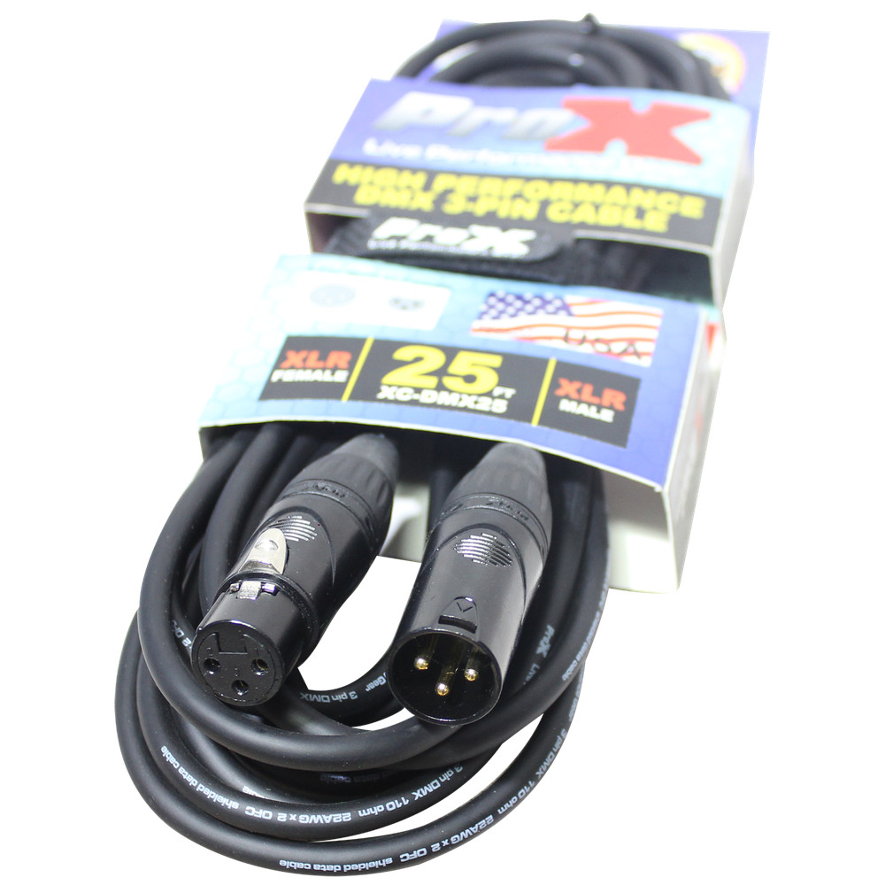 30 ProX 3 Pin DMX Cables 25ft High Performance Lighting Cable - Data Cable