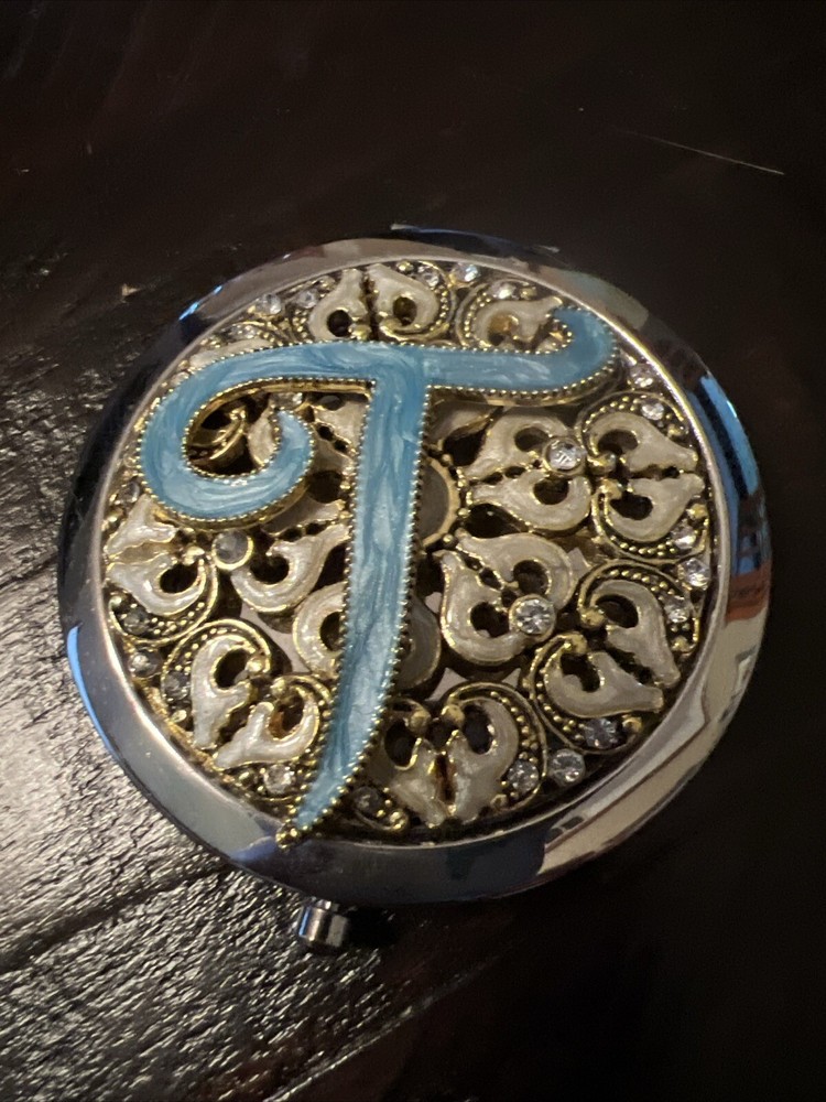 Double Mirror Makeup Compact "T" Initial