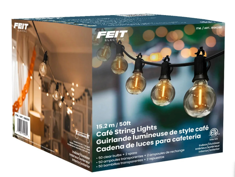 Feit Electric 50' LED Cafe String Light - NEW