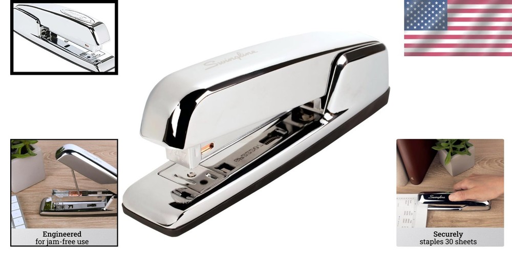 Classic All-Metal Chrome Stapler
