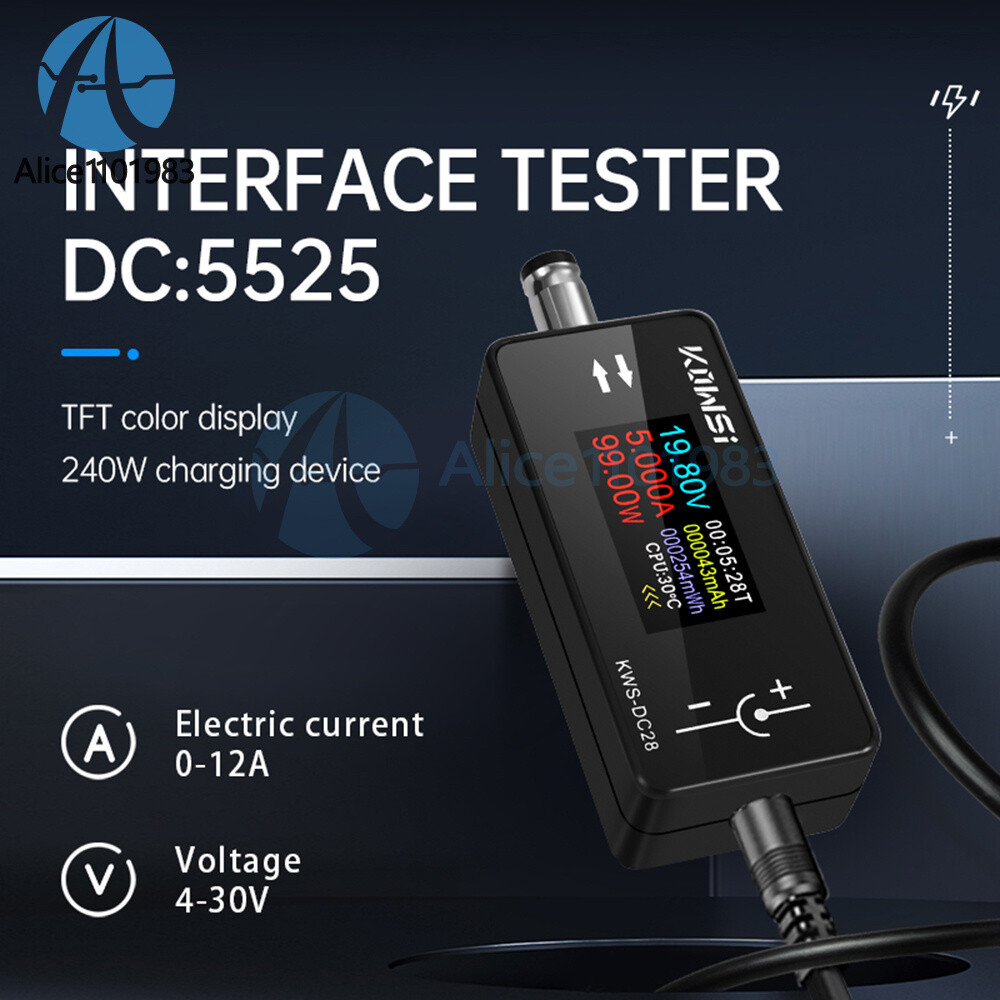 DC5.5*2.5 Interface Current Voltage Power Meter Tester Digital LCD Display Meter
