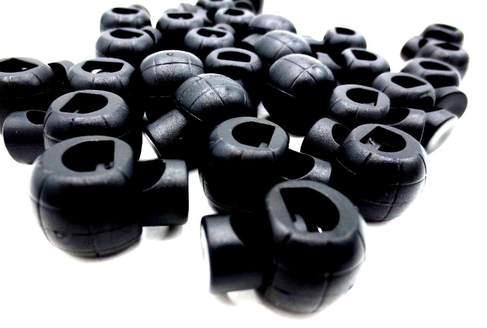 Draw String Slide Lock Spring Loaded fits 5/16" Thick String - DURABLE Plastic!