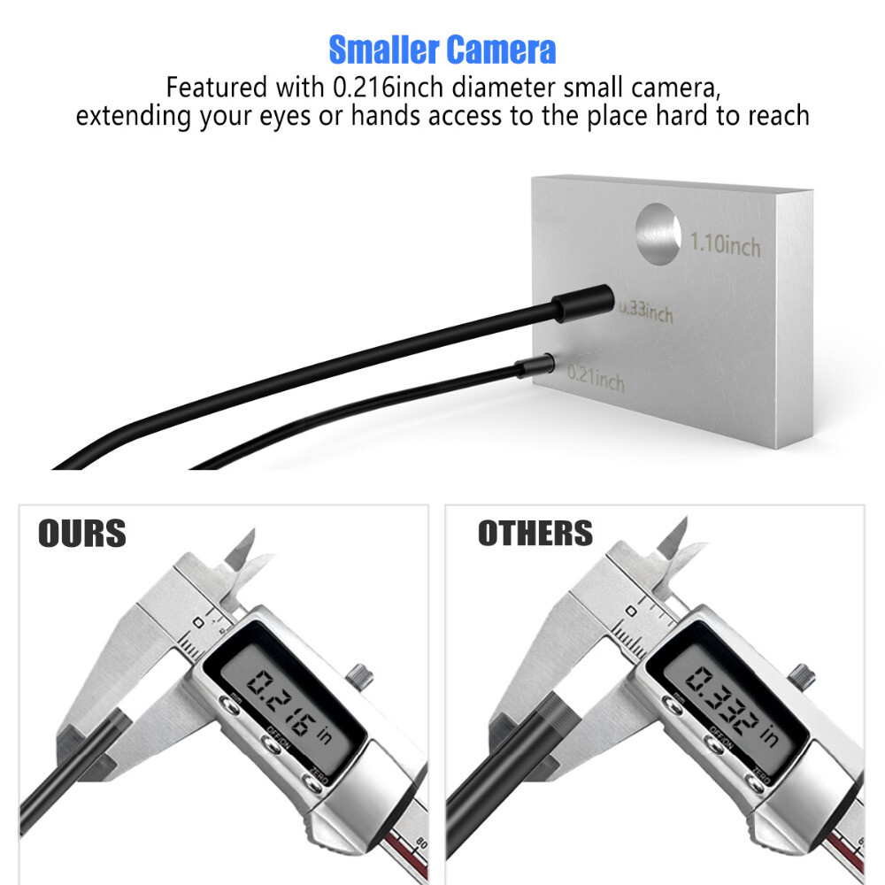 6LED USB Snake Endoscope Borescope HD Inspection Camera Scope for Android IOS