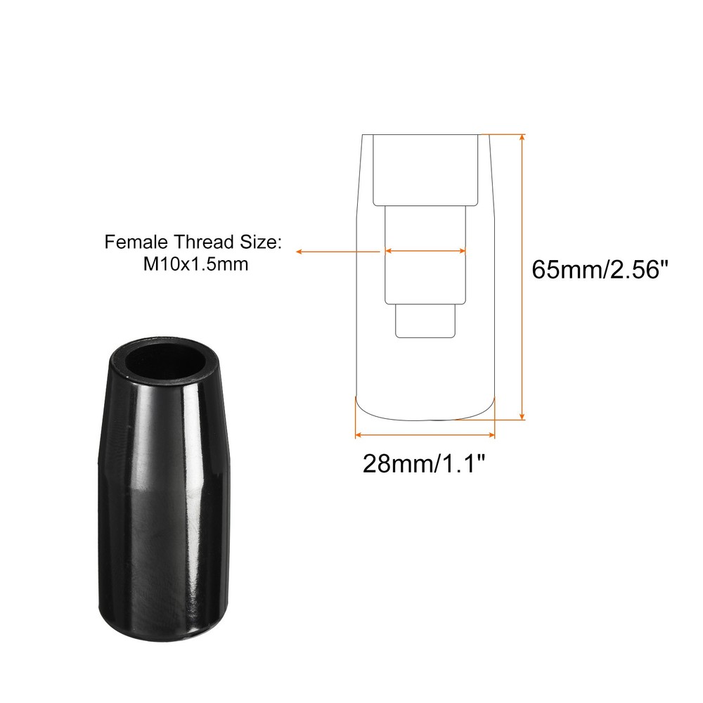 M12x65mm Female Threaded Hand Knobs Cylinder Insert Handles for Mechanical