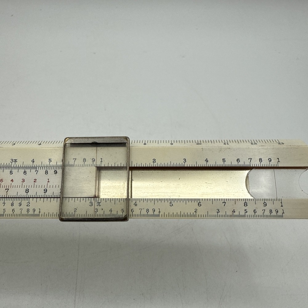Vintage Compass Slide Rule No. 1321 Double Sided W/ Leather Case