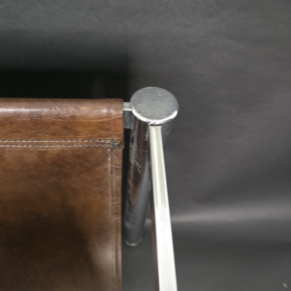 Milo Baughman Style Magazine Rack Chrome