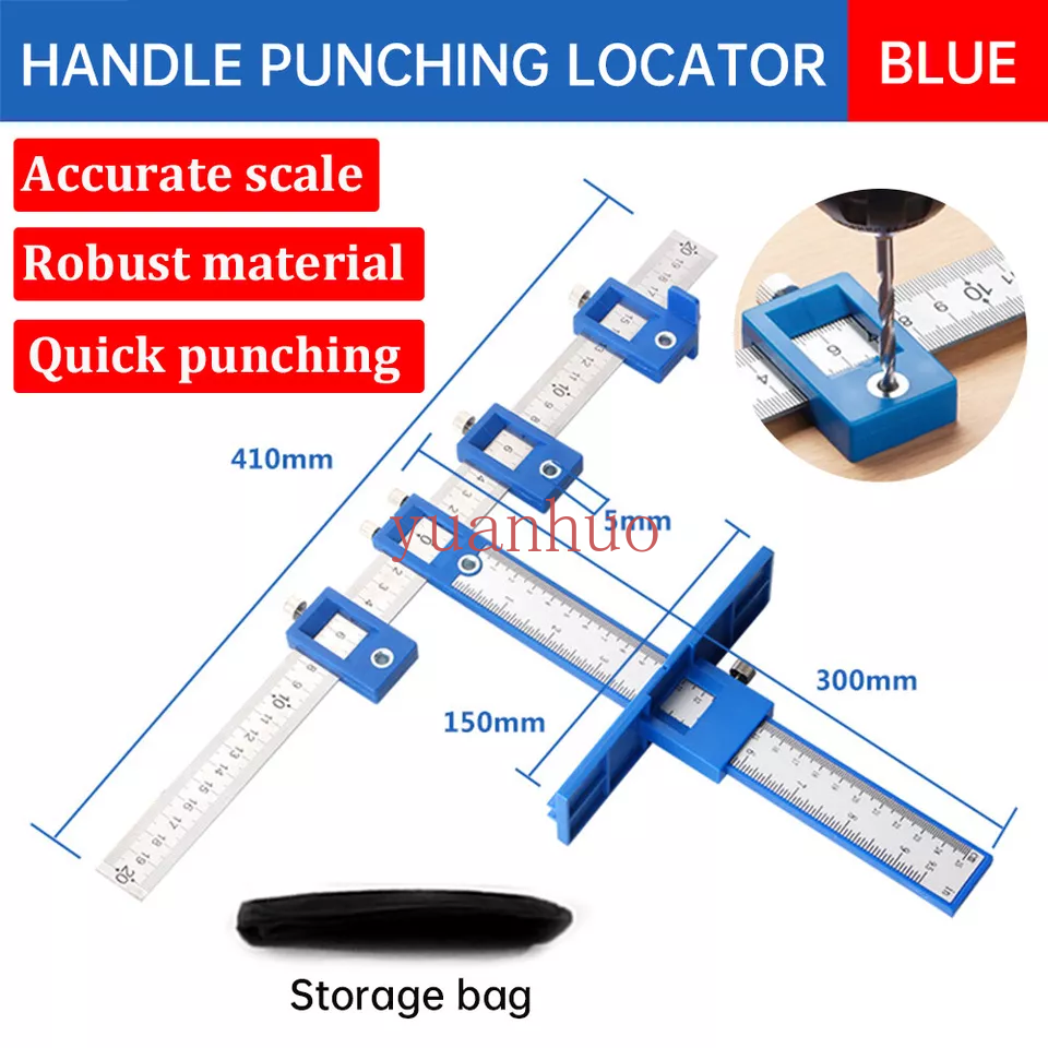 Cabinet Hardware Jig Adjustable Punch Locator Handle Template Tools Drill Guide