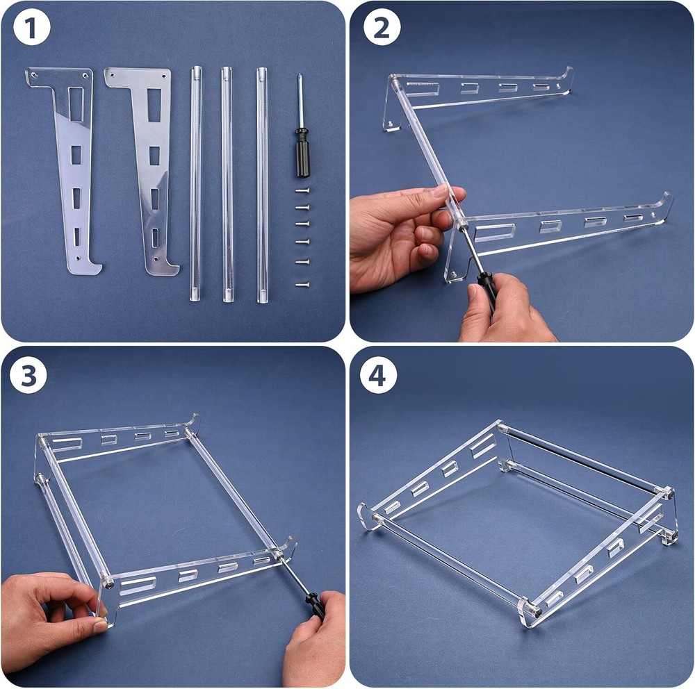 Acrylic Laptop Stand for Desk, Clear Ventilated Computer Holder