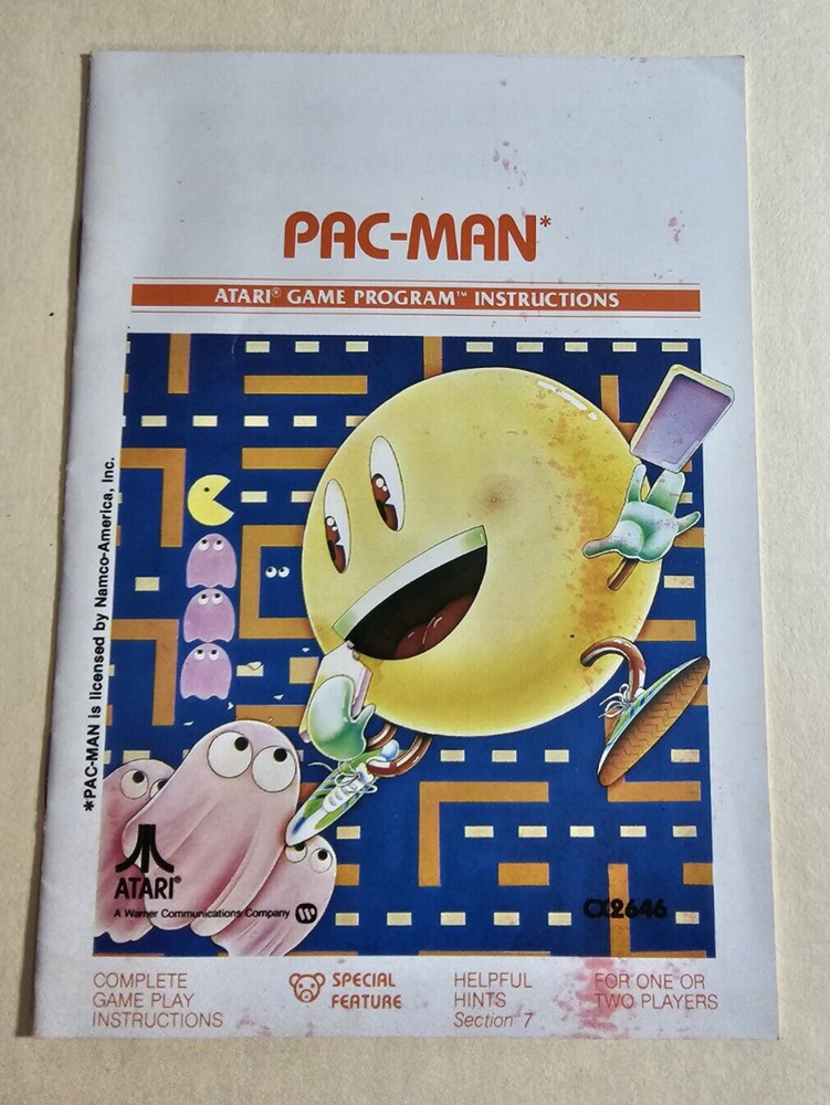 Pac-Man Game Instruction Manual Original