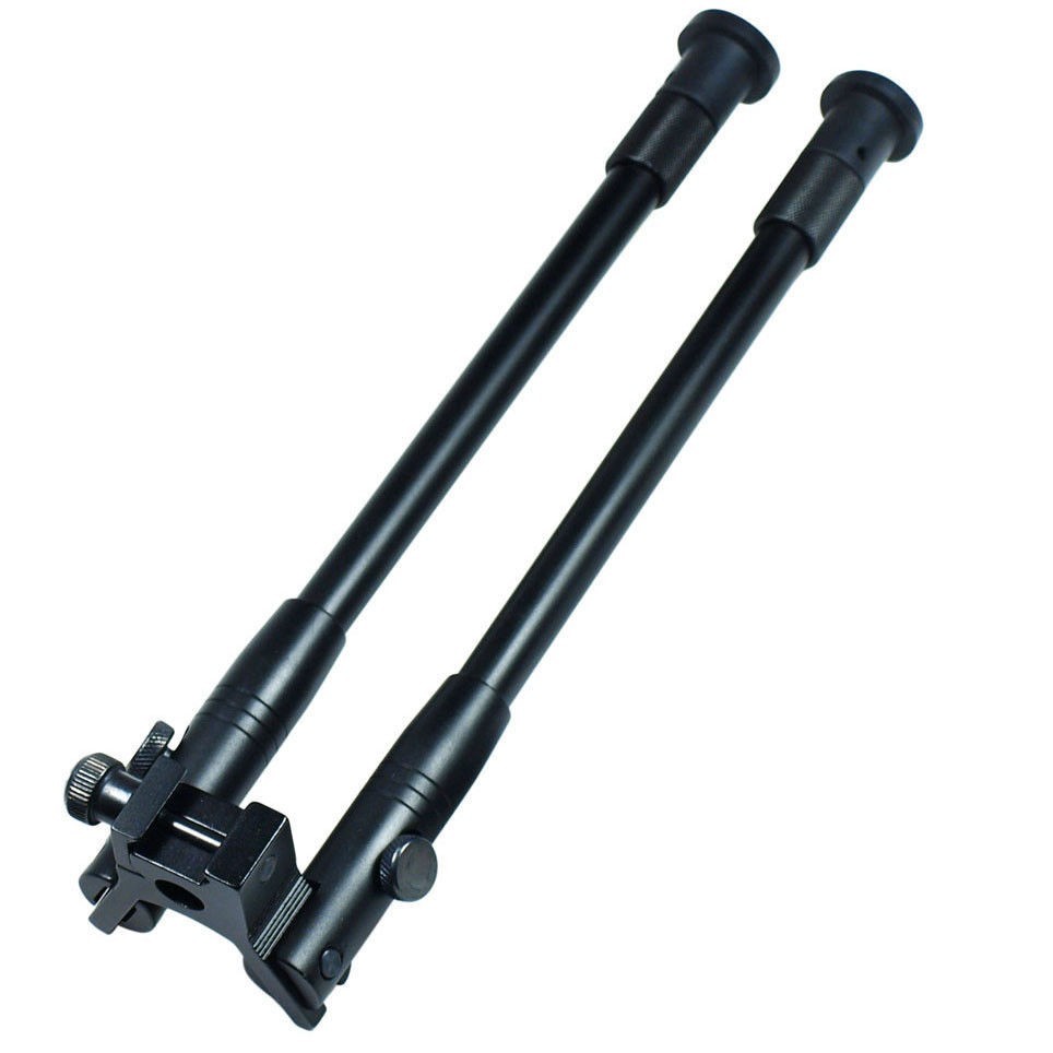 Adjustable Picatinny Spring Return Foldable Hunting Rifle Bipod w/ Barrel Mount