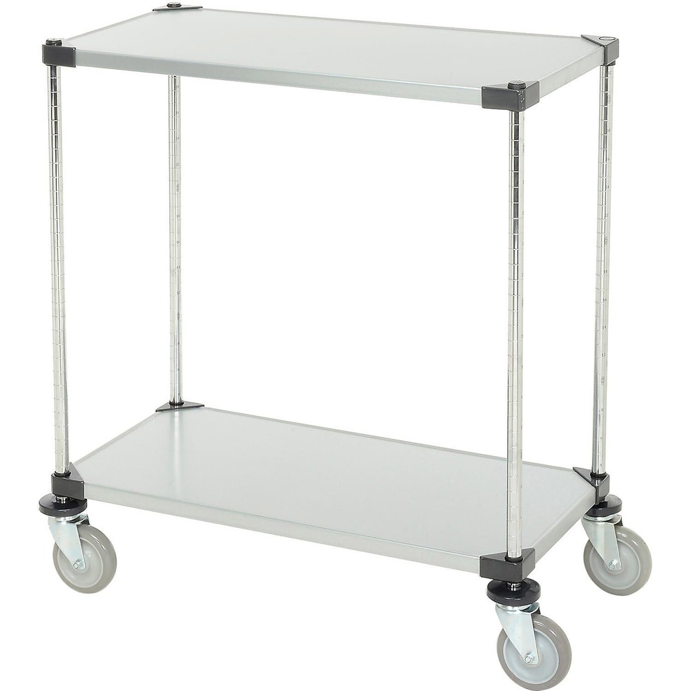 Nexel Adjustable Solid Galvanized Shelf Cart 2 Shelves 800 Lb. Cap 36"L x 18"W x