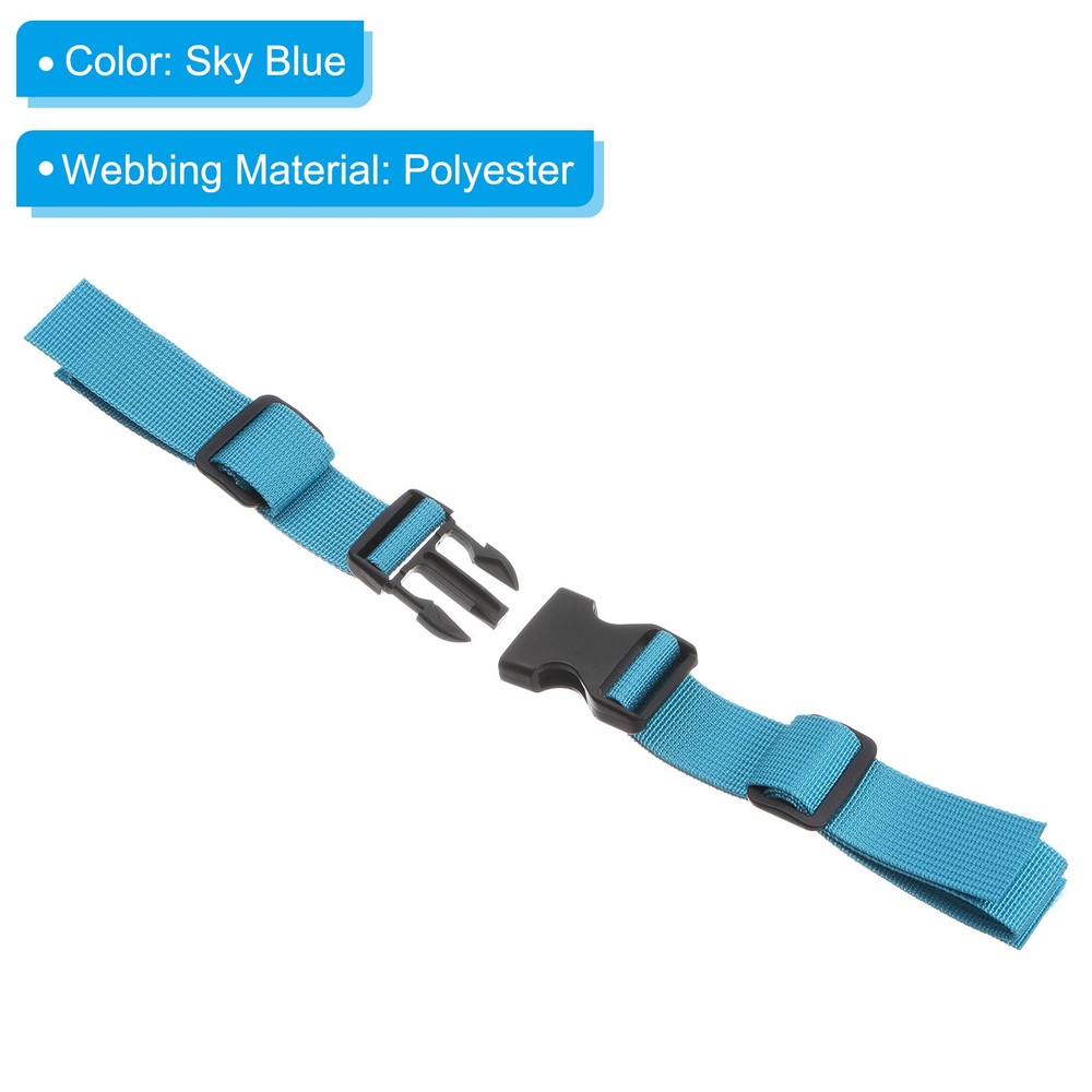 Backpack Chest Strap, 2 Pcs Adjustable Strap with Quick-Release Buckle, Sky Blue