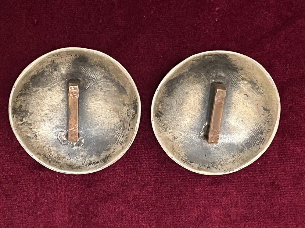 Antique Solid Silver Western Spur / Bridle Engraved Conchos