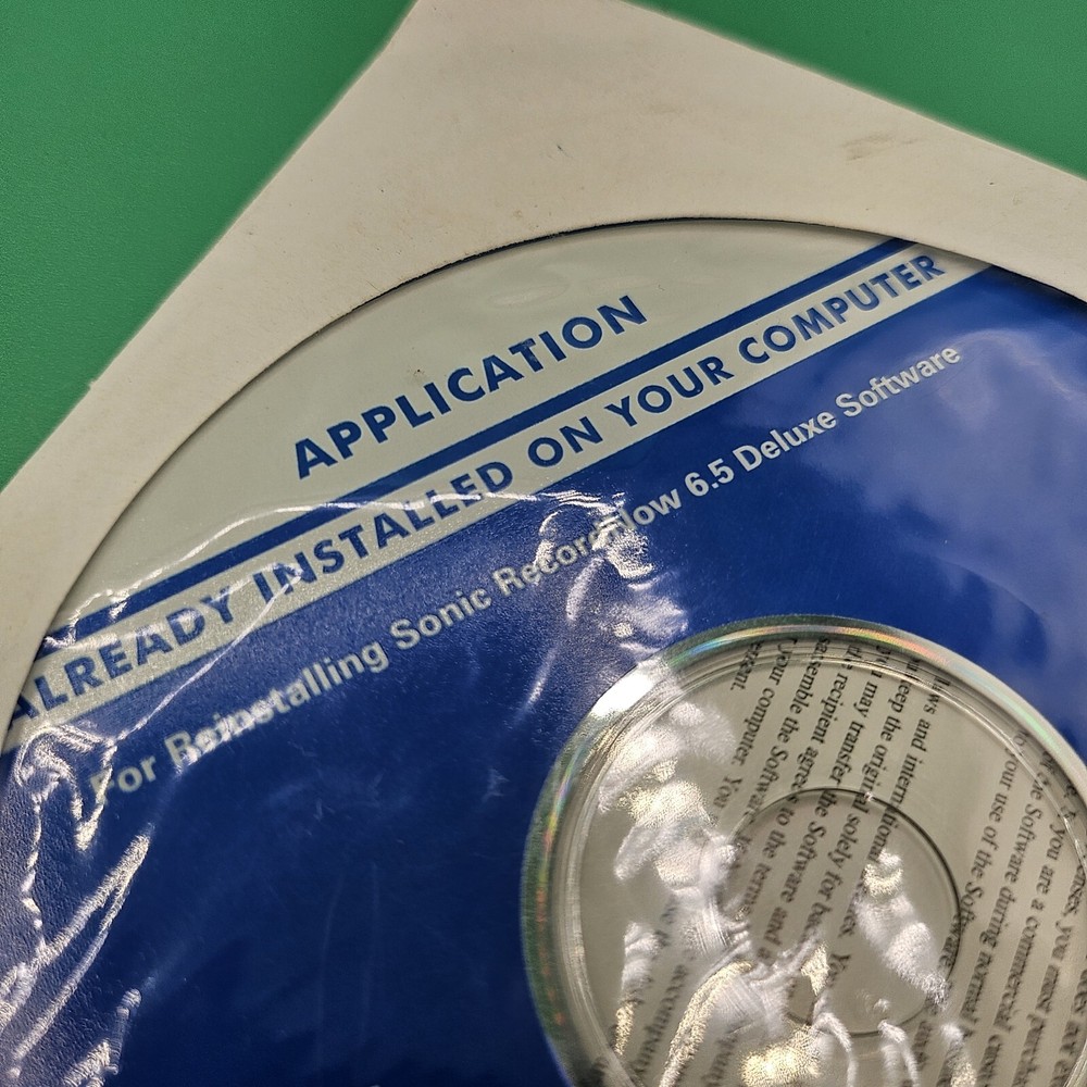 Dell Application Reinstalling Sonic RecordNow 6.5 DELUXE Software BRAND NEW CD