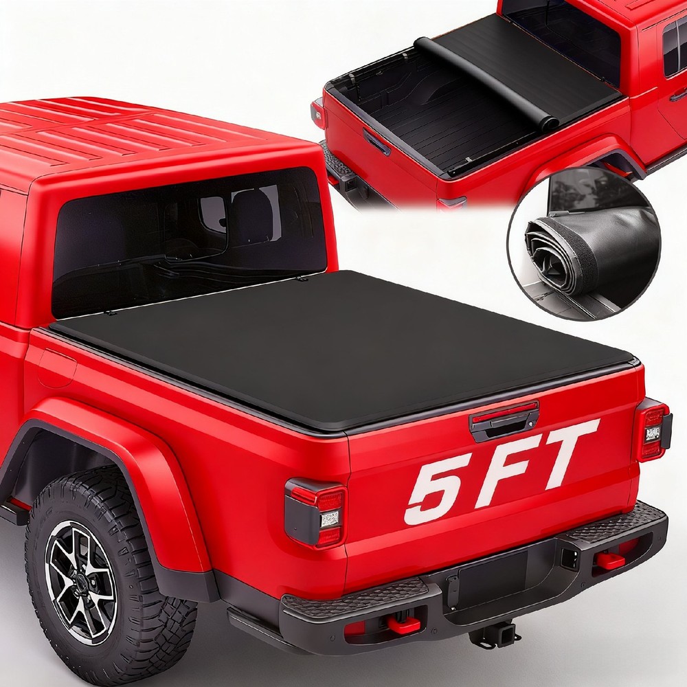 Soft Roll-up FIT 2020-2026 Jeep Gladiator JT 5FT Tonneau Cover Truck Bed Cover