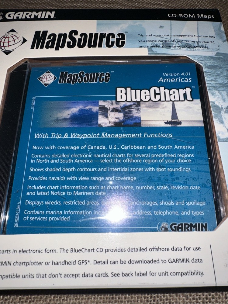 Garmin BlueChart America's CD ROM Mapsource version 4.01