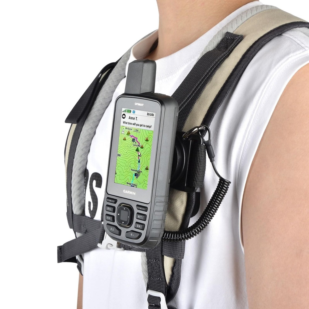Backpack Tether for Garmin Handheld GPS - Spine Mount Adapter with Safety Cord