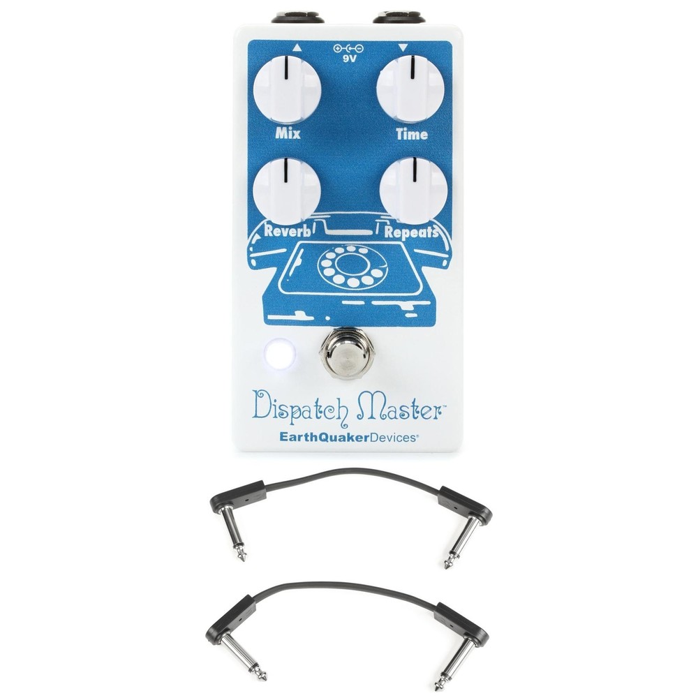 EarthQuaker Devices Dispatch Master V3 Delay/Reverb Pedal with EBS Patch Cables