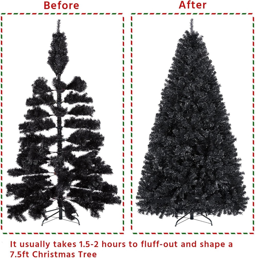 9ft Artificial Christmas Tree, Realistic Premium Spruce Hinged Full