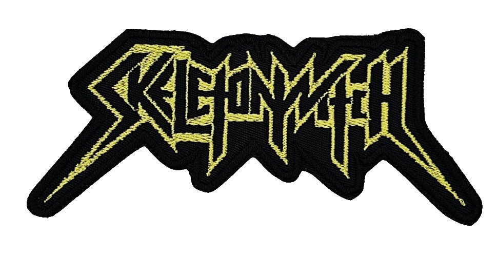 SKELETONWITCH YELLOW LOGO (shaped border) EMBROIDERED PATCH
