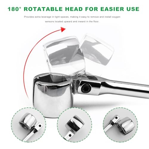 7/8" 22mm Oxygen Sensor Wrench, O2 Sensor Socket Removal Tool with Contour
