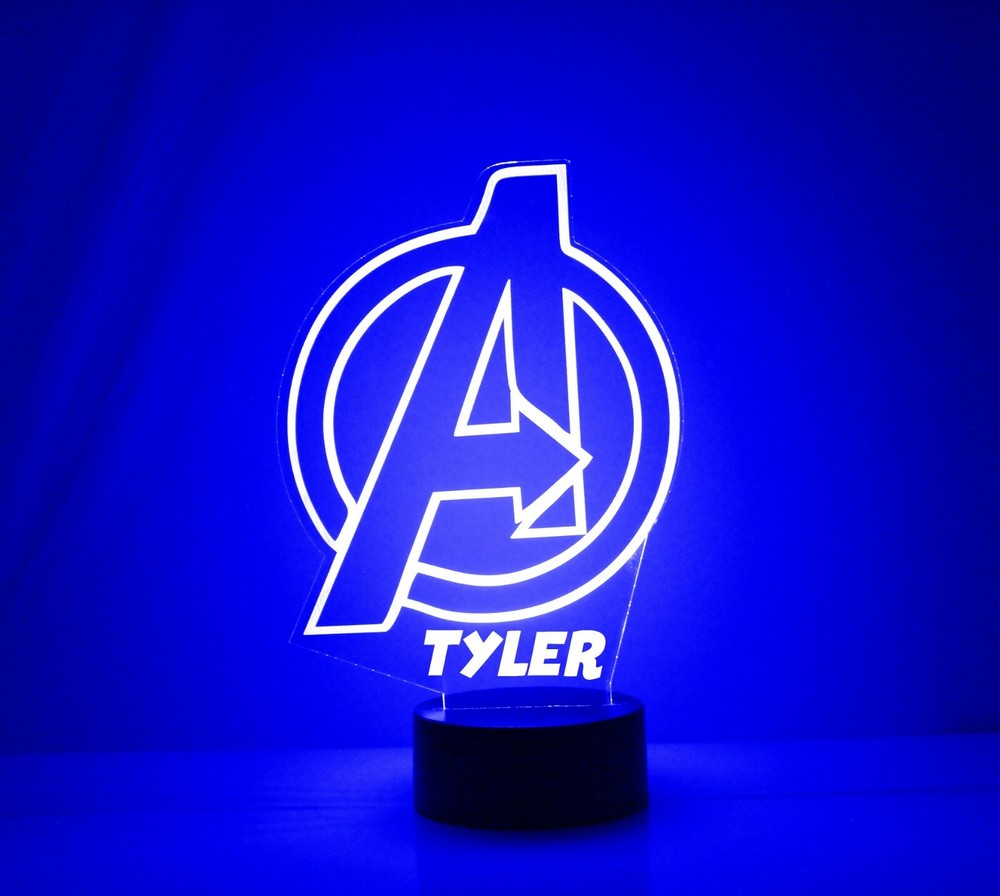 Avengers Personalized Marvel Avengers LED Night Light Lamp with Remote Control