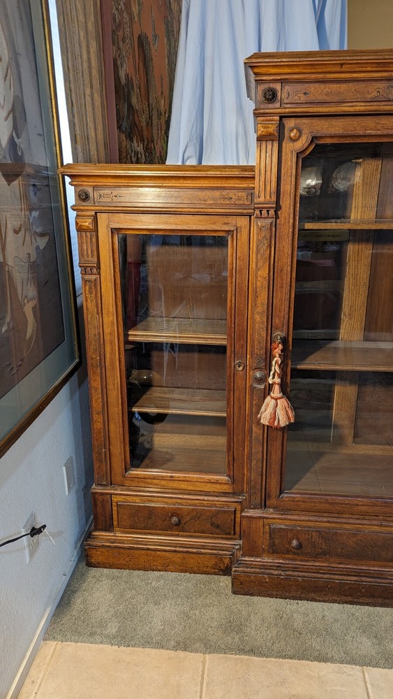 antique bookcase cabinet