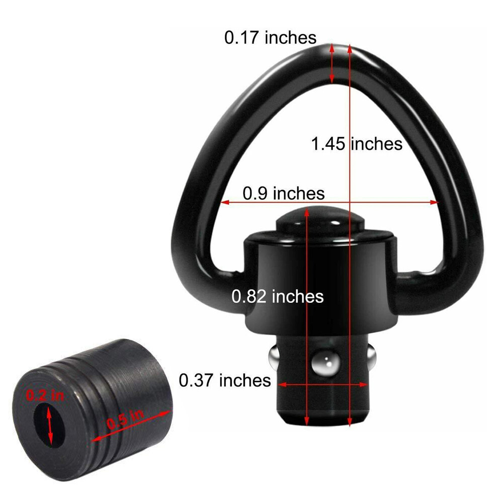 2/4 Pack QD Sling Swivels Heavy Quick Detach Release Push Button Mount Adapter