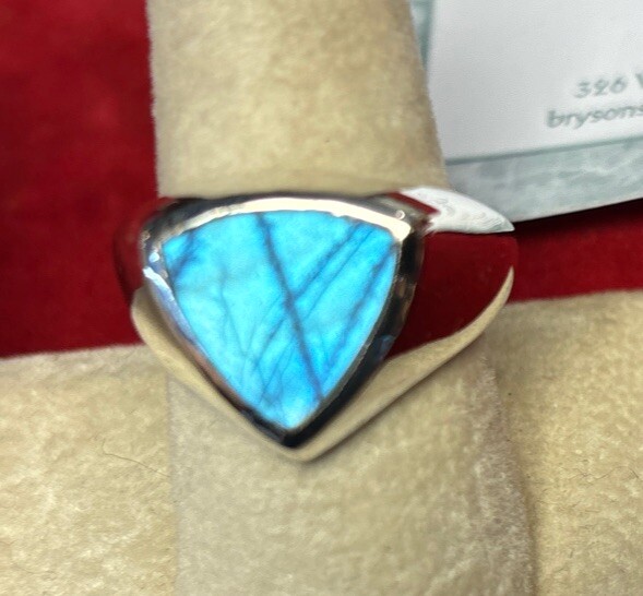 mens sterling silver ring Size 11 Labradorite