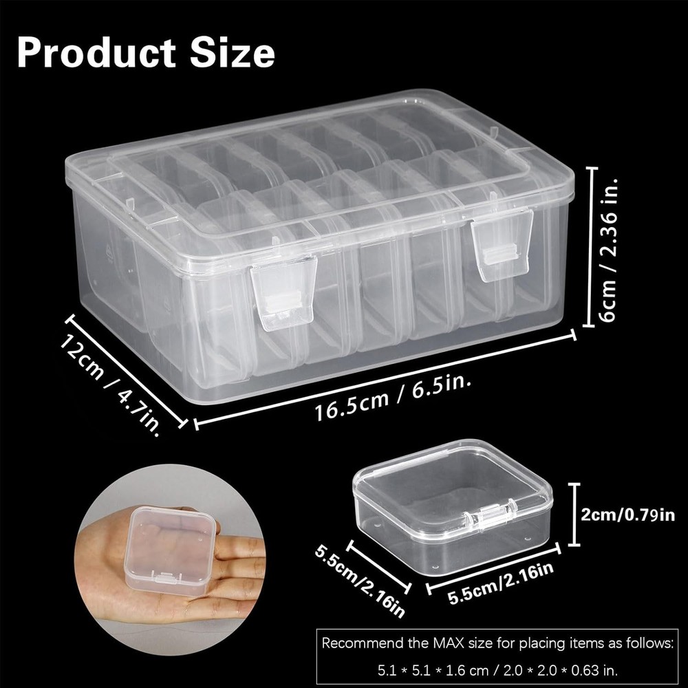 Small bead organizers, 15 pieces, plastic storage cases