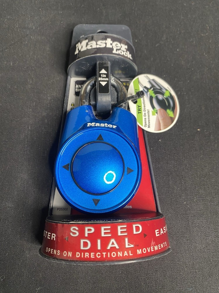Master Lock 1500ID Speed Dial Combination Lock Blue New