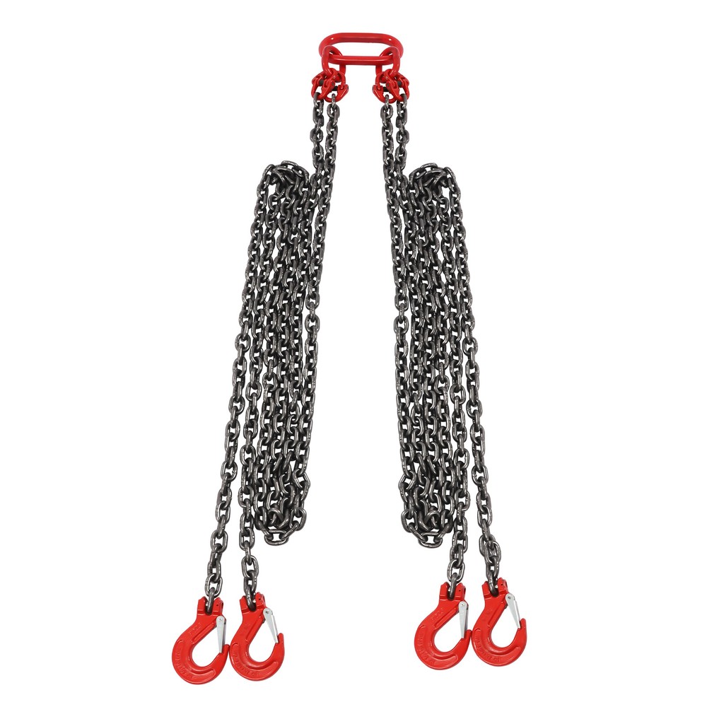 4 Roots Chain Sling Lift Chain 11023.11lbs Load Capacity +Self-locking HookTool