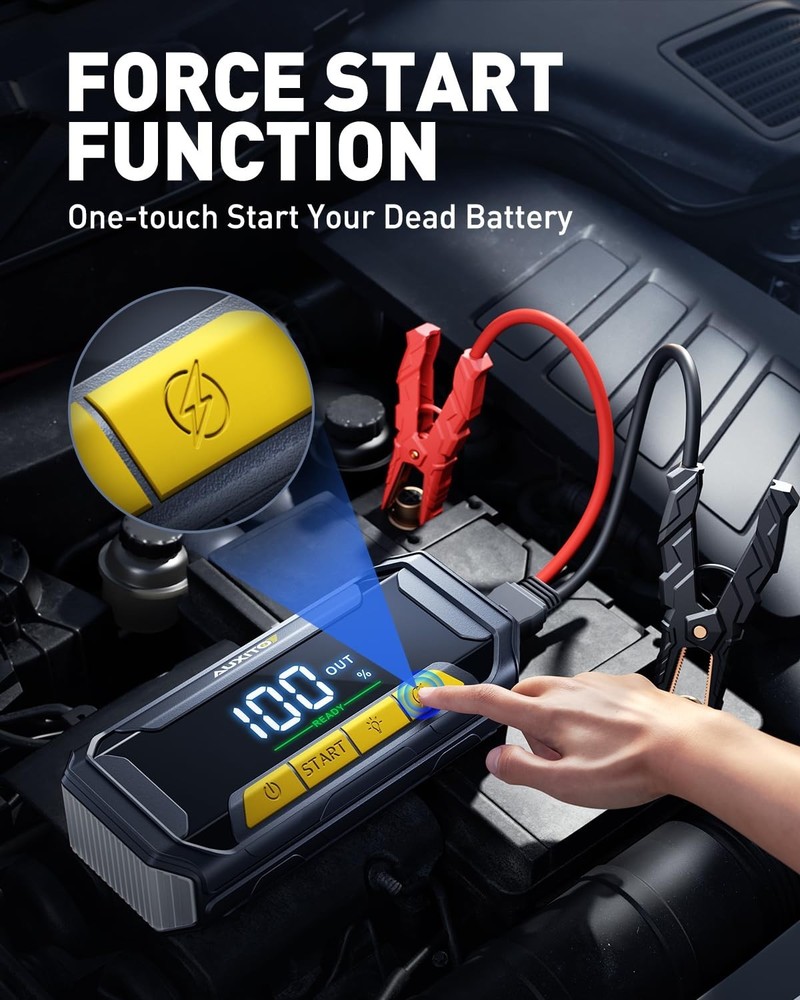 AUXITO 8000A Car Battery Jump Starter Boost Force Start Function Jump Box 60W