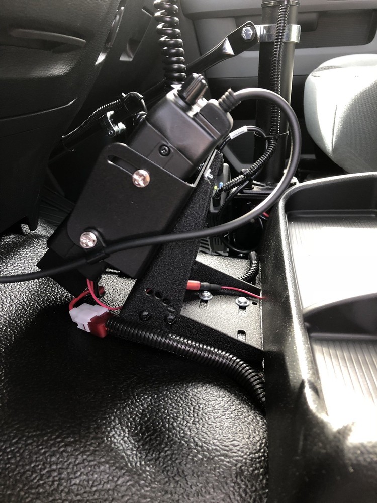 2-Way Radio Floor Mounting Bracket Universal Hole Pattern Adjustable Tilt