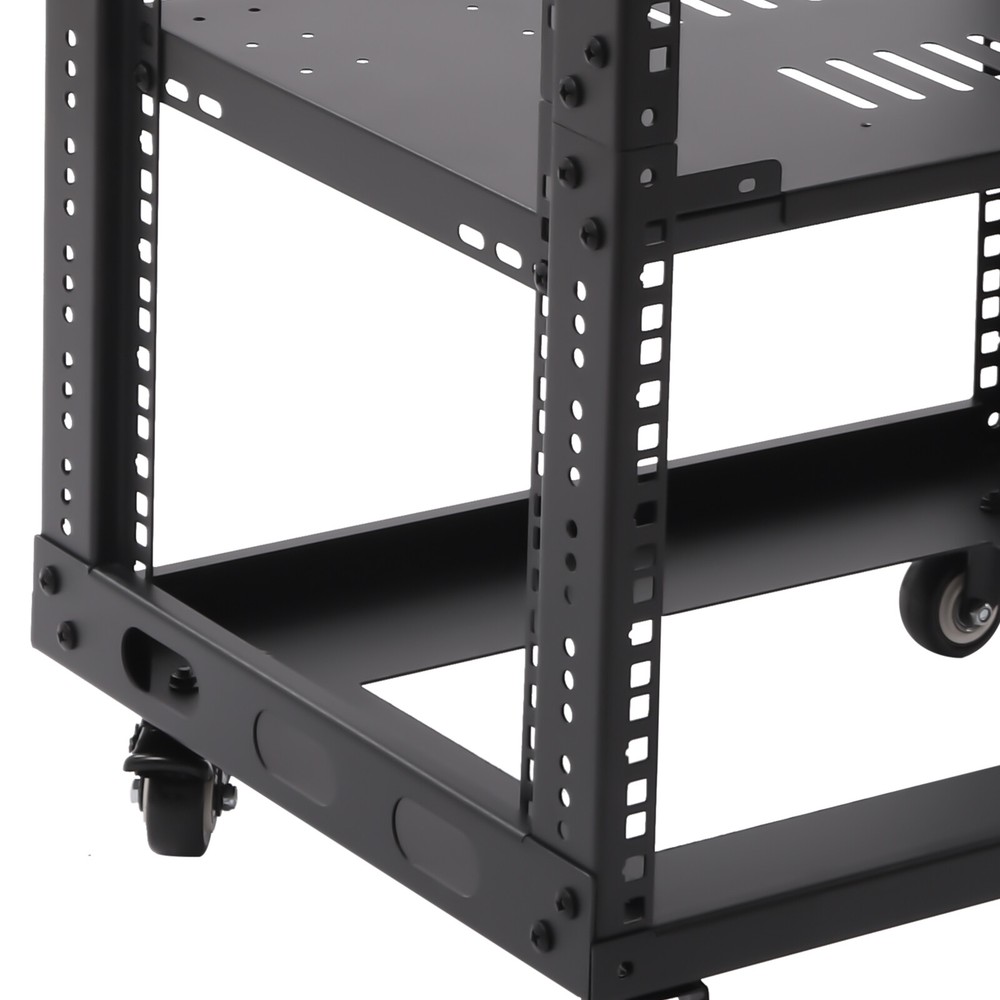 18U 18.5" 4 Post Open Frame Network Server Rack Adjustable Partition 0-31.5''