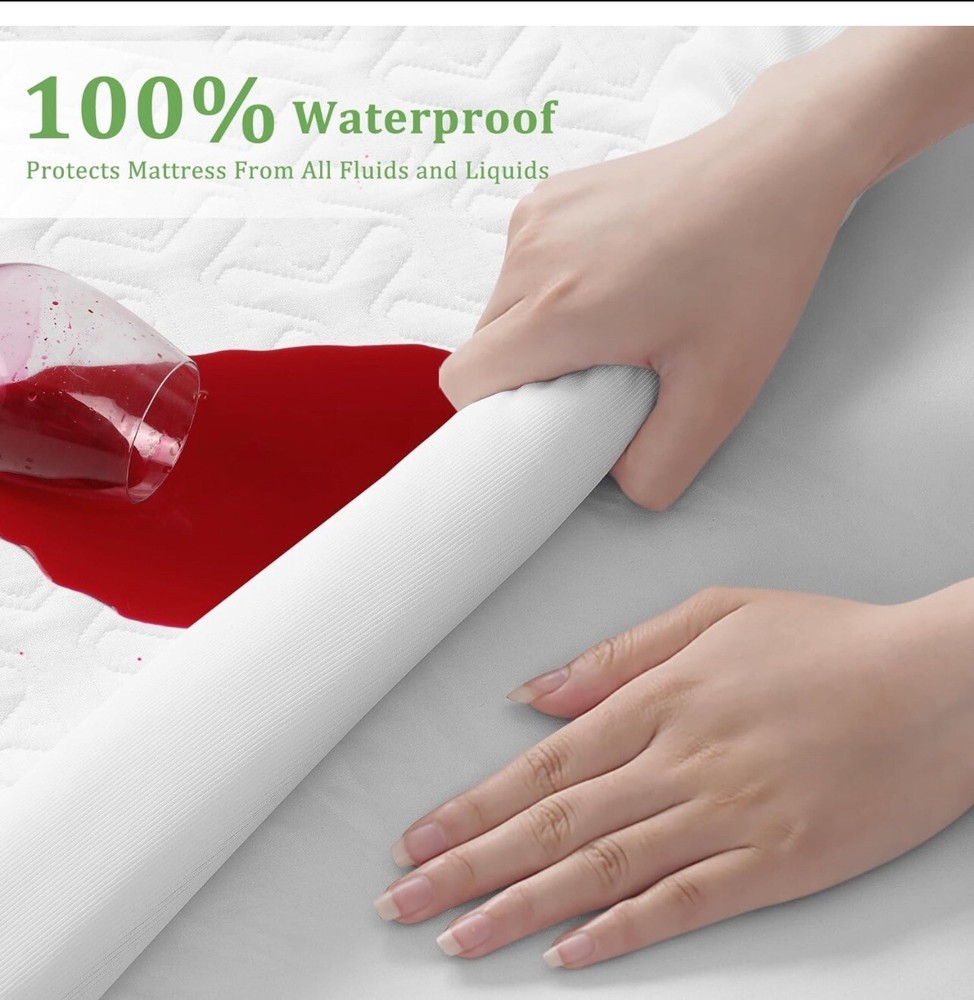 Meritlife Premium Calking 100% Waterproof Bamboo Mattress Protector