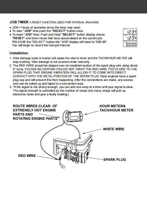 Waterproof Tachometer Tiny Tach/Hour Meter for 2 Stroke & 4 Stroke Small Engine