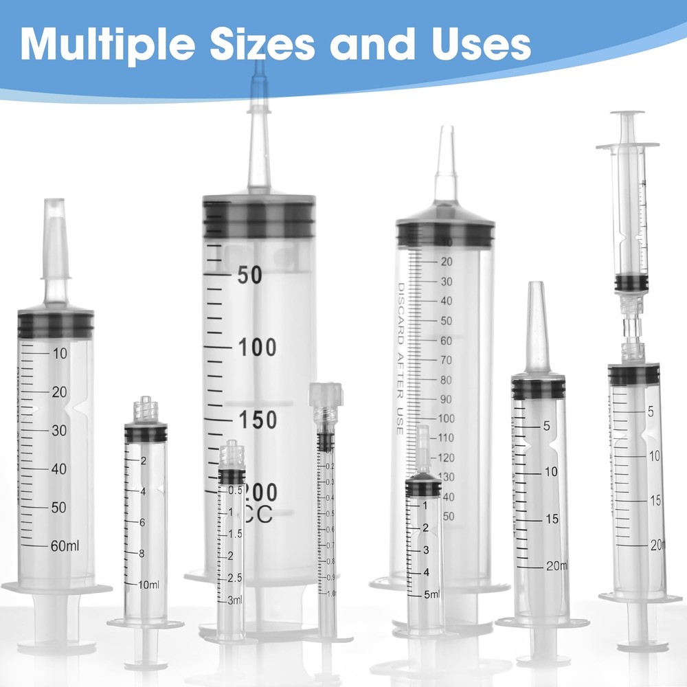 10 Pack 20 ml Syringe Without Needle, with Cap Transparent